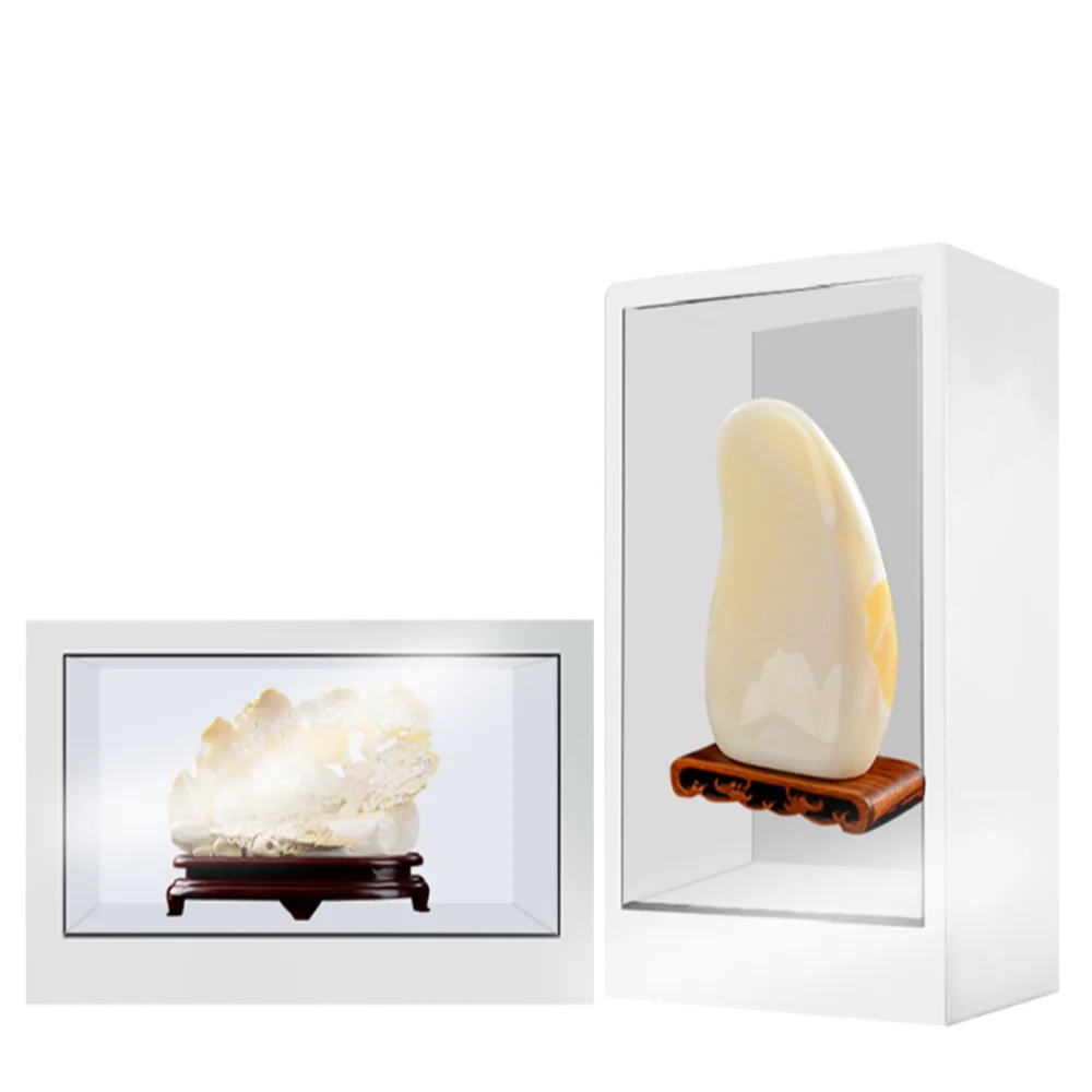 VISIGN 21.5 32 43 49 55 65 86 inch totem advertising see through holographic 3d transparent lcd display box