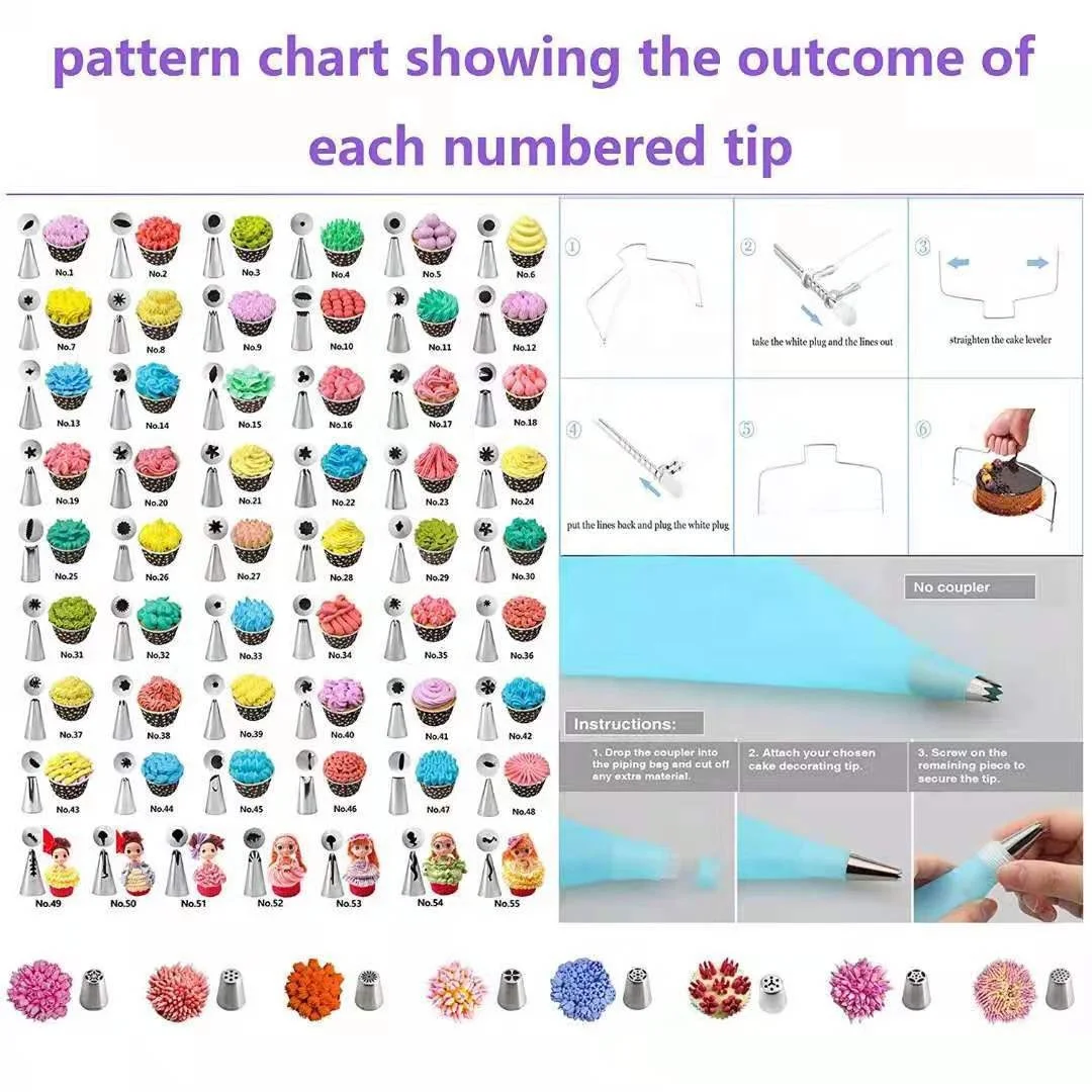 AK 137 Pcs торт проигрыватель для украшения торта набор инструментов с обледенением выпечки Сопла трубопроводов Сумки Кухонные гаджеты приготовления тортов
