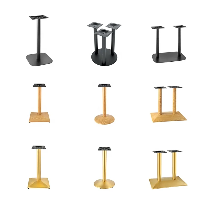 Nordic DIY Custom Black Gold Silver White Office Portable Decorative Cast Iron High Conoid Tapered Clamp Hairpin Chair Table Leg