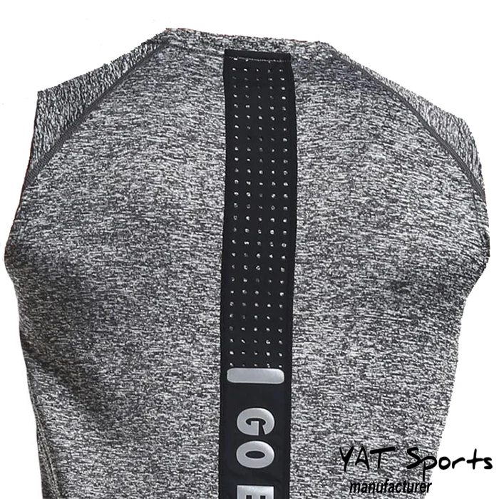 Custom Logo Slim fit Workout Tank Top for Men Gym Professional Vest with Back Reflective Singlet