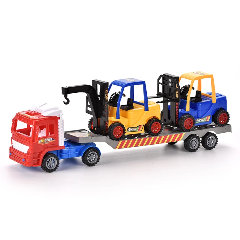 Hot Sale Wholesale Cheap Inertial Friction Powerful Plastic Trailer Tow Truck Toy for Kids