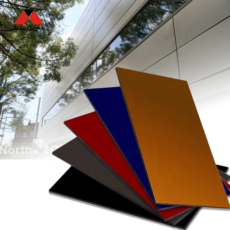 Alumtimes Alucobond ACM Facade Plastic Plate For Cladding Wall Fireproof Mirror For Advertising Board Aluminum Composite Panel