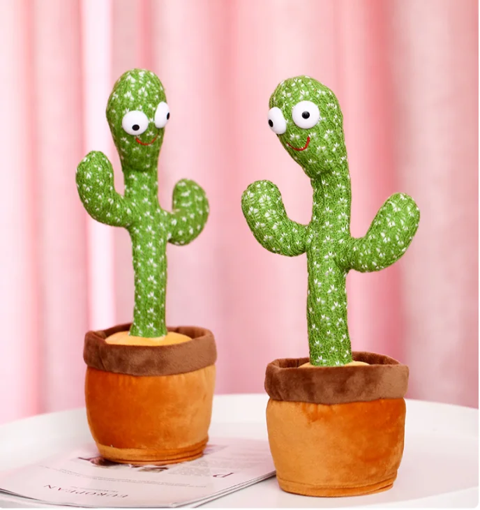 Popular Toy Dancing Singing Recording Flashing  Cactus Toys USB Charging