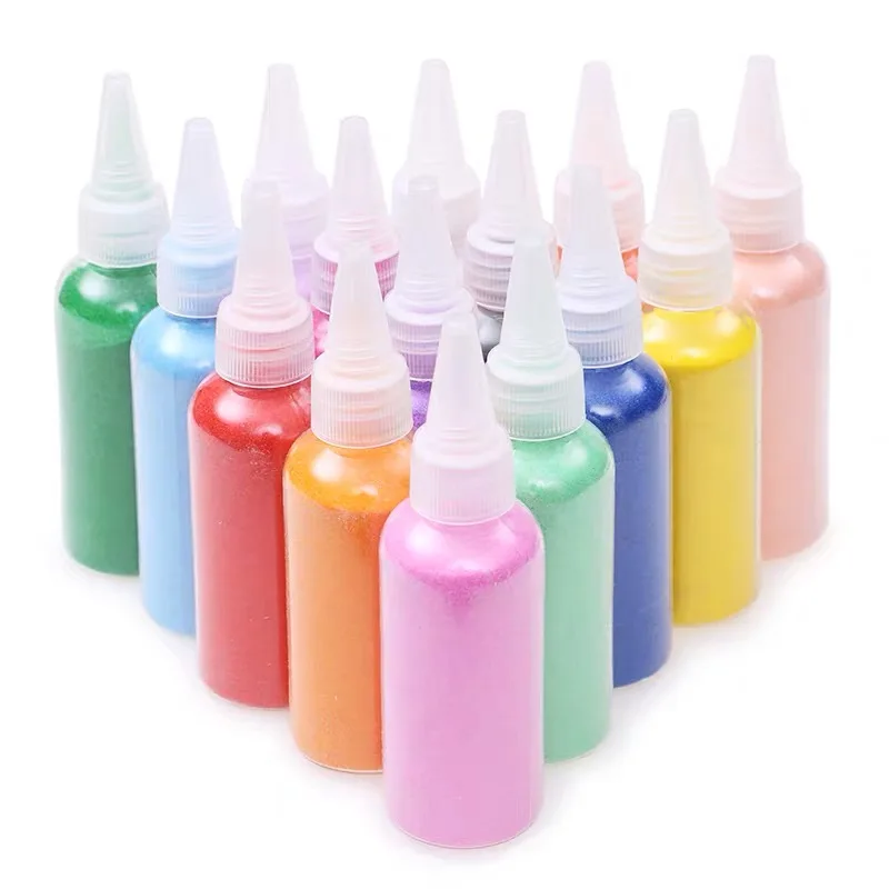 Small Tube Colored Quartz Sand for Kids Art Crafts Vial Color Sand in Plastic Bottle for Children DIY Colorful Drawing