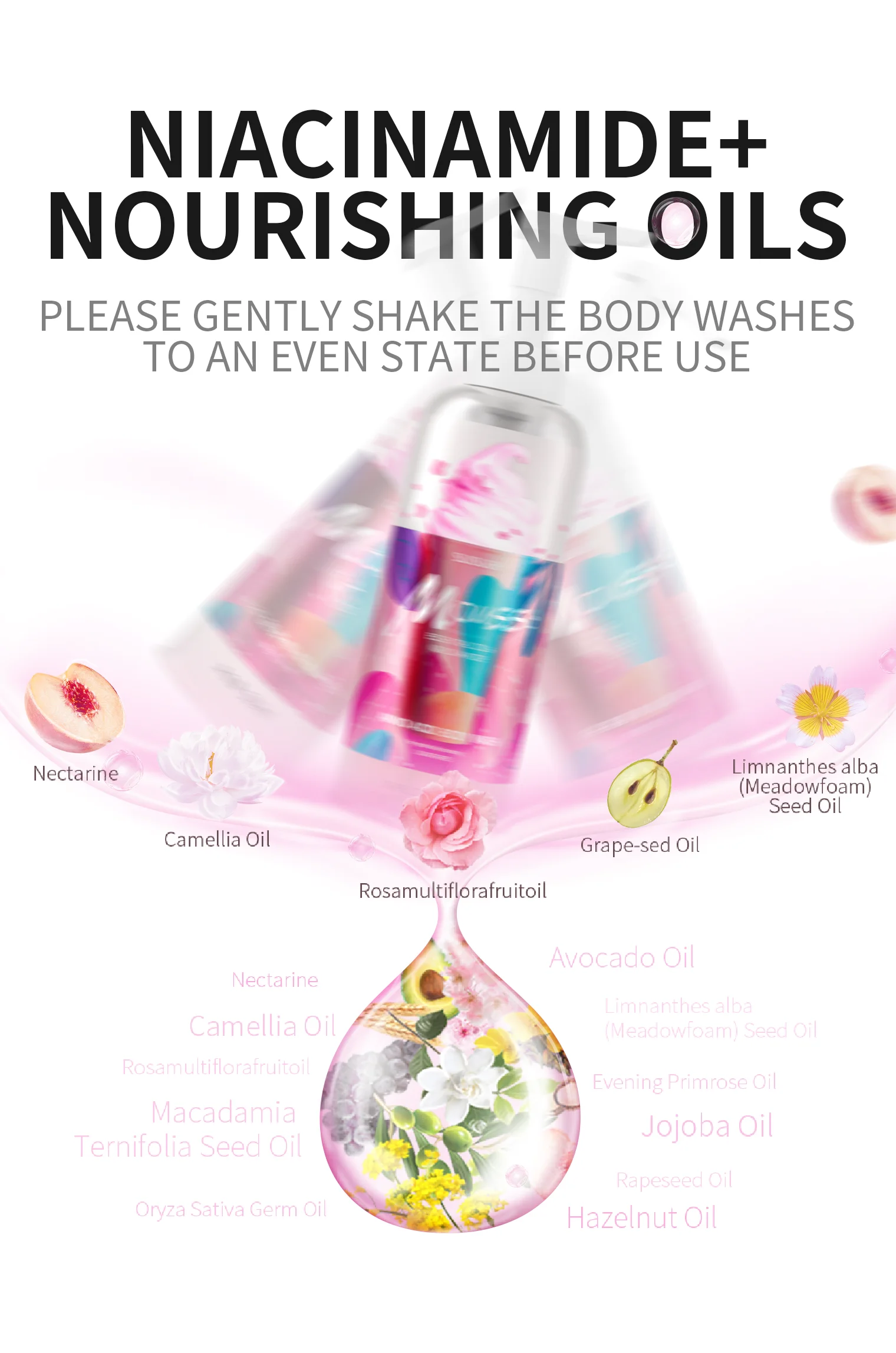 Пользовательский очищающий успокаивающий увлажняющий гель для душа