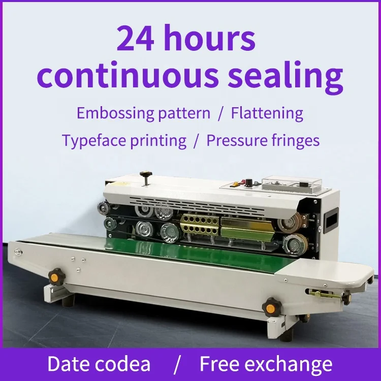 Automatic continuous food aluminum foil paper pouch film packaging heat seal sealer plastic bag sealing machine