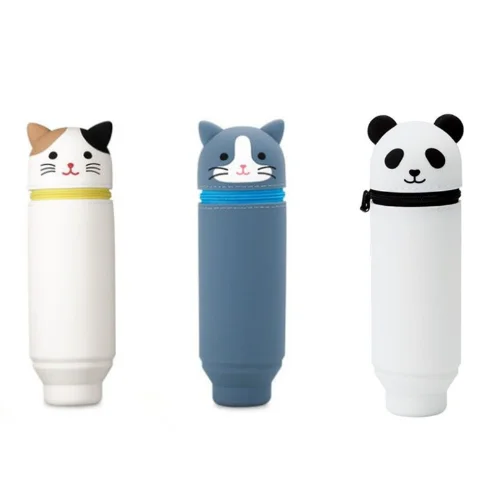 Стоячий персонализированный мультяшный детский силиконовый пенал