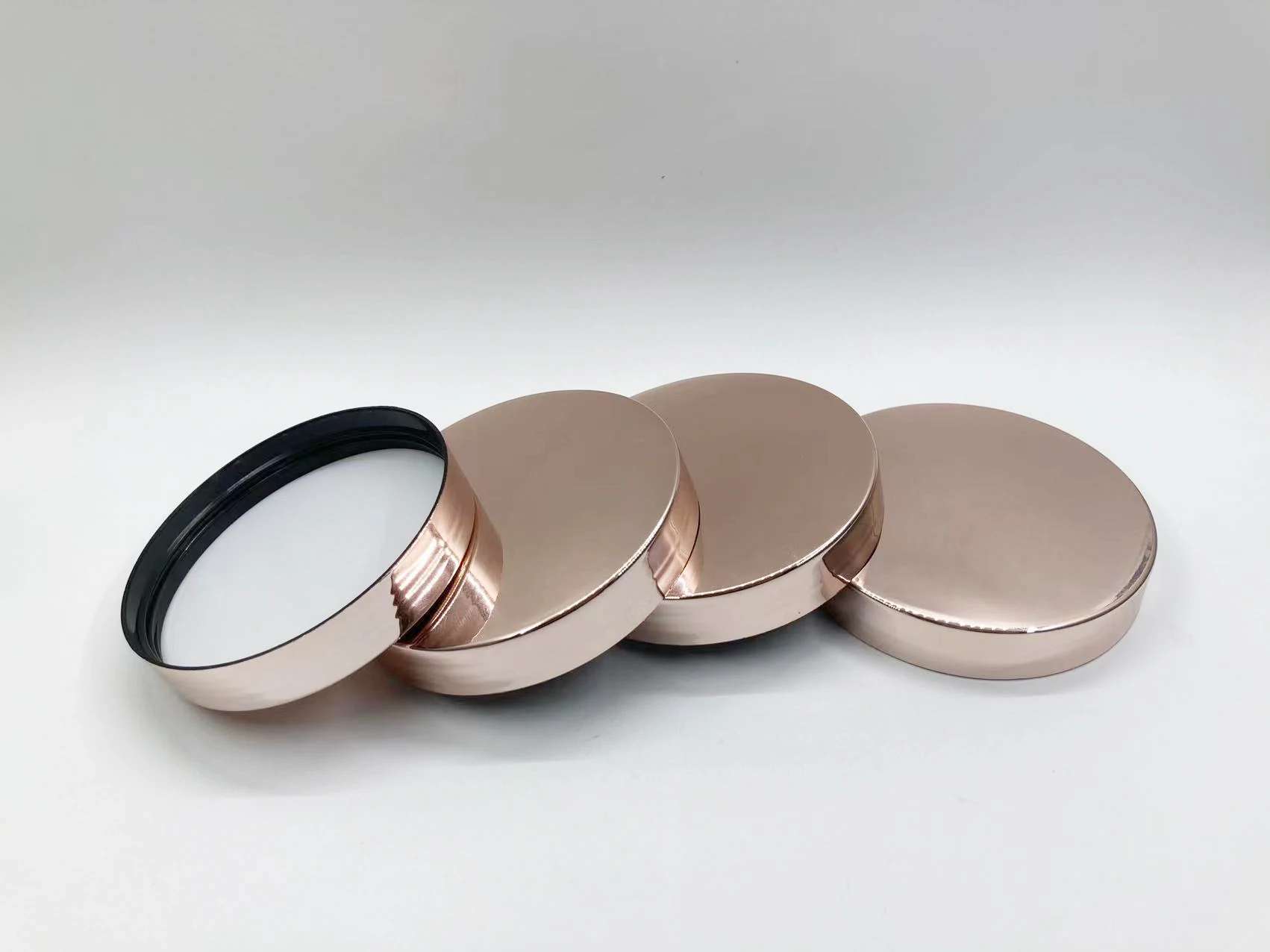 Cosmetic jar and container 4 oz plastic jars white cosmetic jars with lids rose gold custom logo