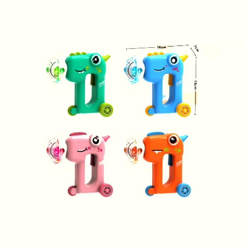 4 in 1 Multi Functional Flying Saucer Spinning Top Dinosaur Car with BB whistle Indoor Outdoor Flying Toys for Kids