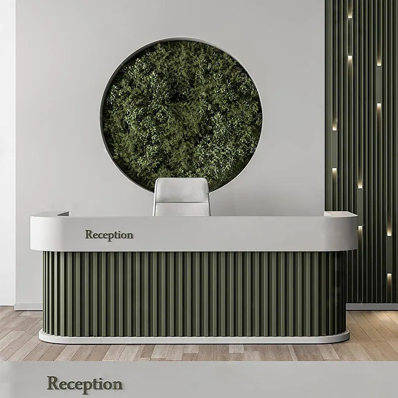 High end modern nail salon equipment hotel black reception desk luxury wooden front counter for reception