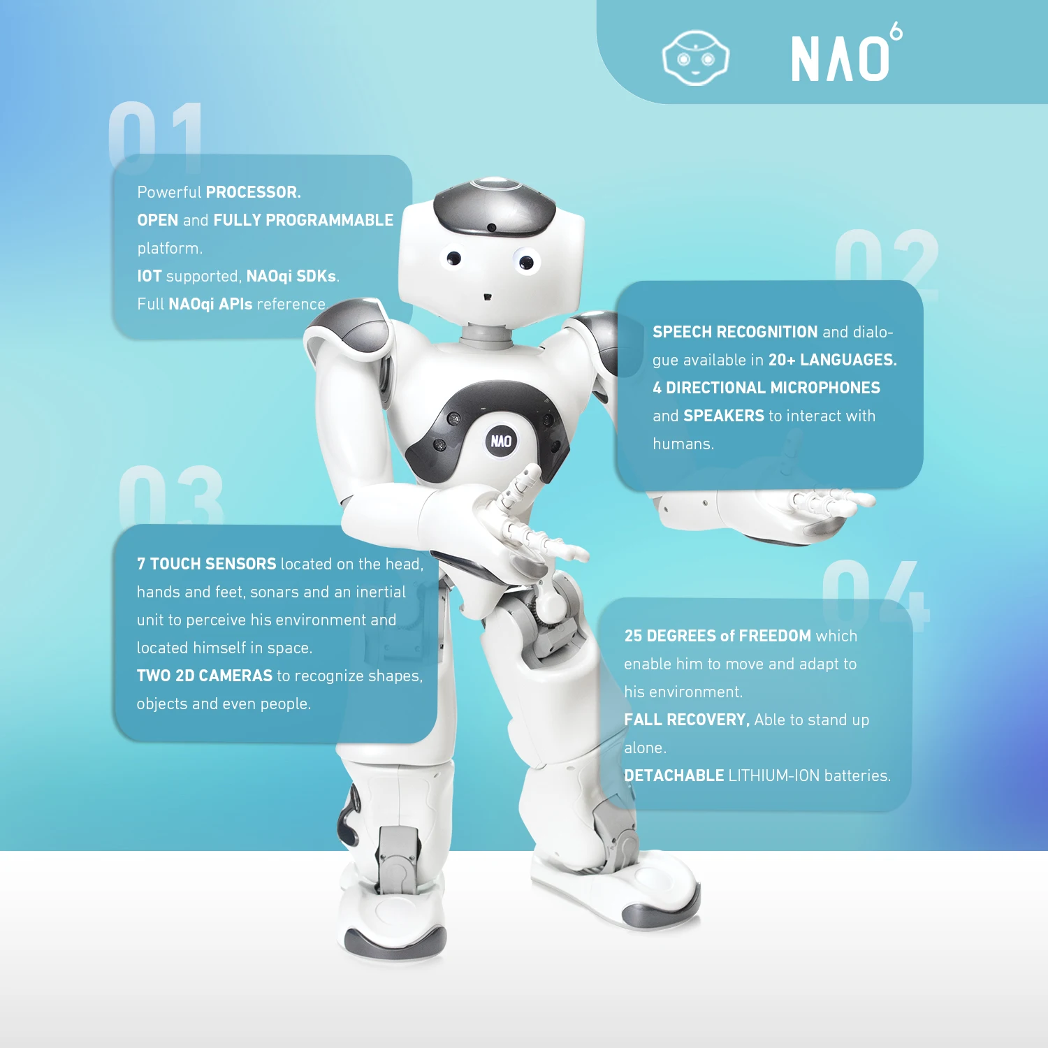 SoftBank Smart Robot Toys Humanoid Programmable Artificial Intelligent Facial Recognition Educational Toy Robots NAO