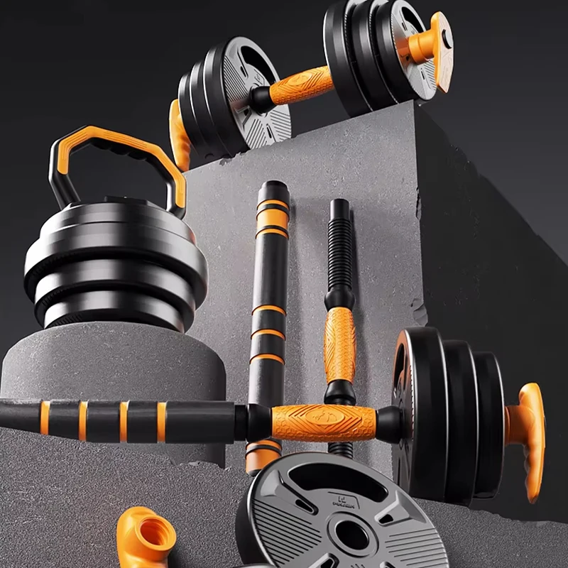 XD Custom logo 3-in-1 free weights bodybuilding dumbbell barbell kettlebell set 10-40kg adjustable dumbbell sets