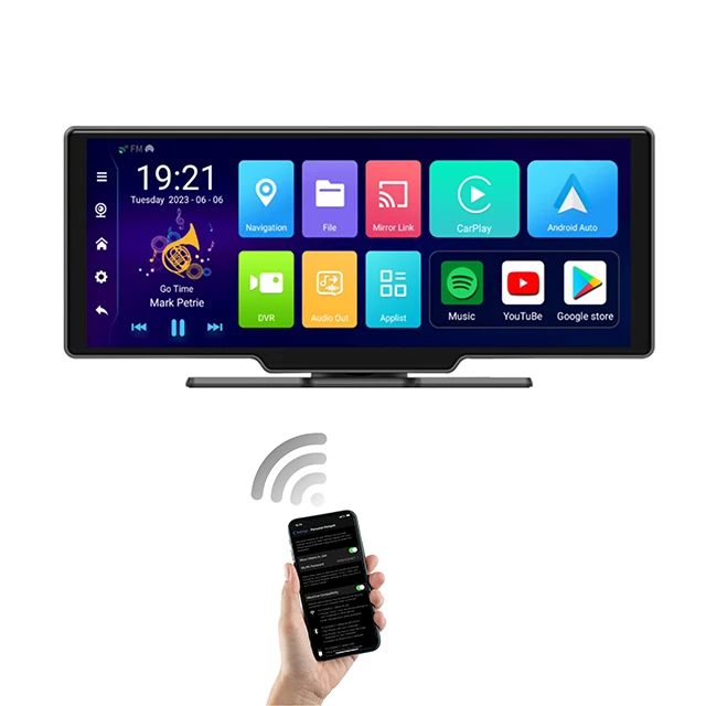 10.25' Wireless CarPlay/Android Auto Head Unit, GPS, HD Backup Cam, BT, FM/AM Radio