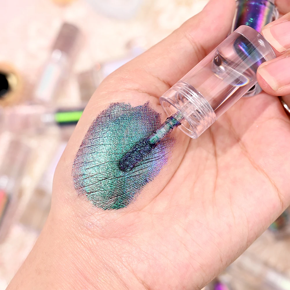 Wholesale Cosmetics Duochrome 45 Colors Duo Chrome Pigment Satin Eye Shadow Multichrome Neon Chrome Chameleon Liquid Eyeshadow
