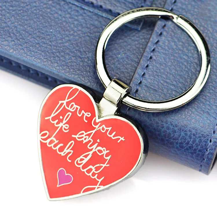 Personalized Key Chain Zinc Alloy Brass Heart Shaped Crochet Keychain Elephant Graduation Crown Mom Metal Enamel Keychain
