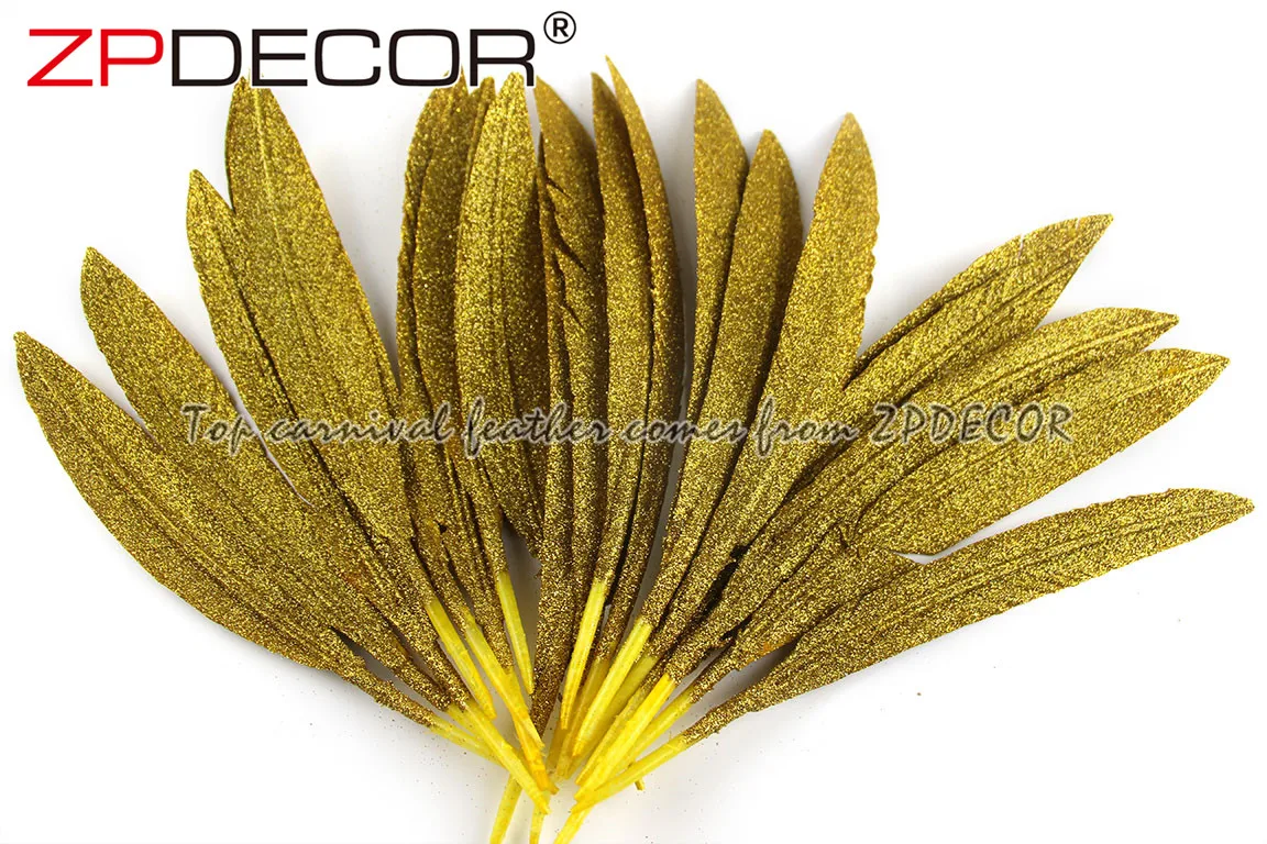 Leading Supplier in China ZPDECOR Wholesale Selected by Handwork 30-35 cm Glitter Turkey Feather for Carnival Costumes