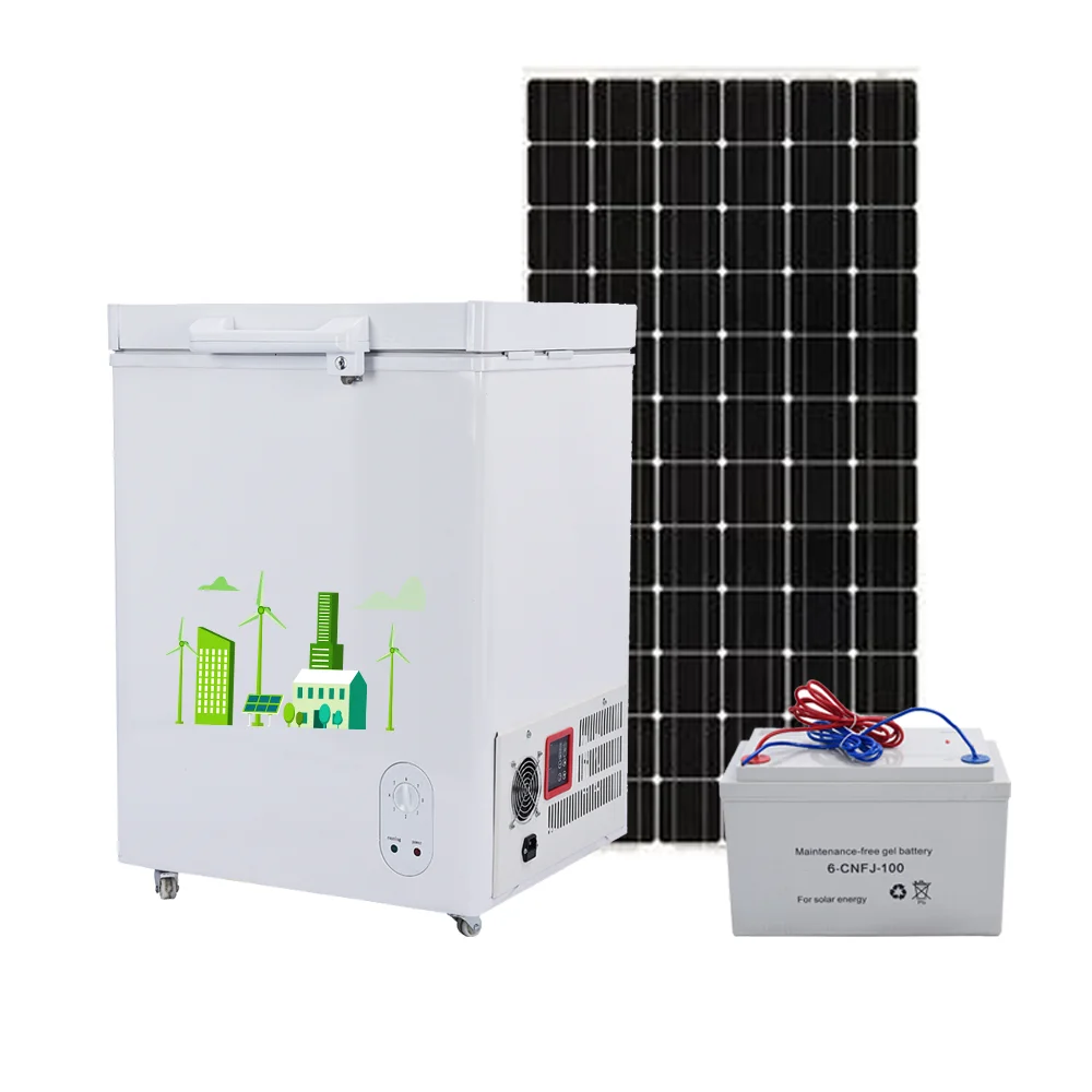 Solar Powered deep chest freezer 88L single top open door run on solar system for commercial and household use energy saving