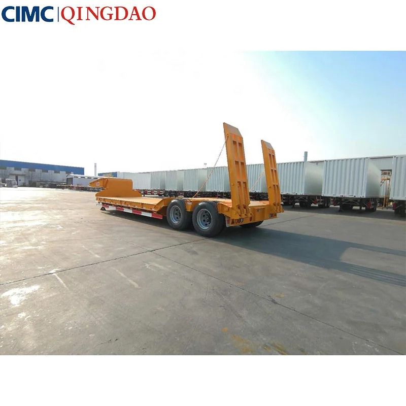 
Original CIMC 2 axles drop center Low bed trailer 