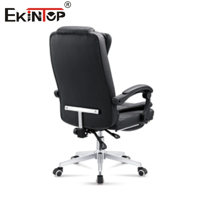 Ekintop Manufacture Manager Executive Ripple Black Leather Office Chair Classic Swivel Ergonomic Office Chair with Footrest