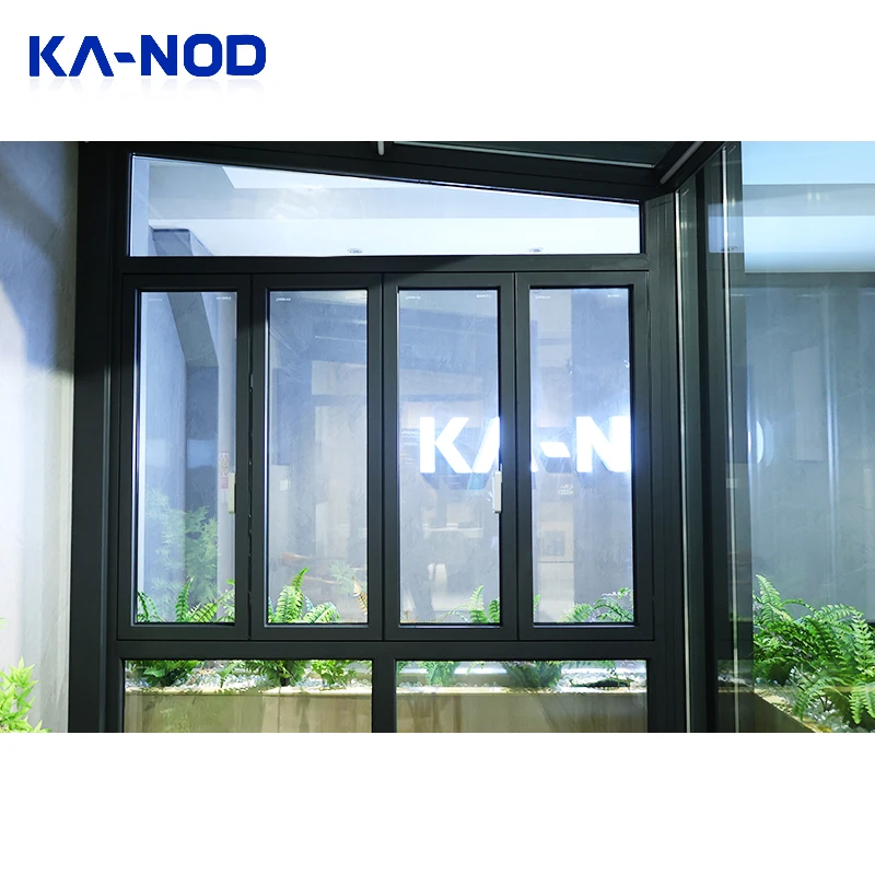 Kitchen Windproof aluminum double glazed accordion windows Windproof bi-folding window for house