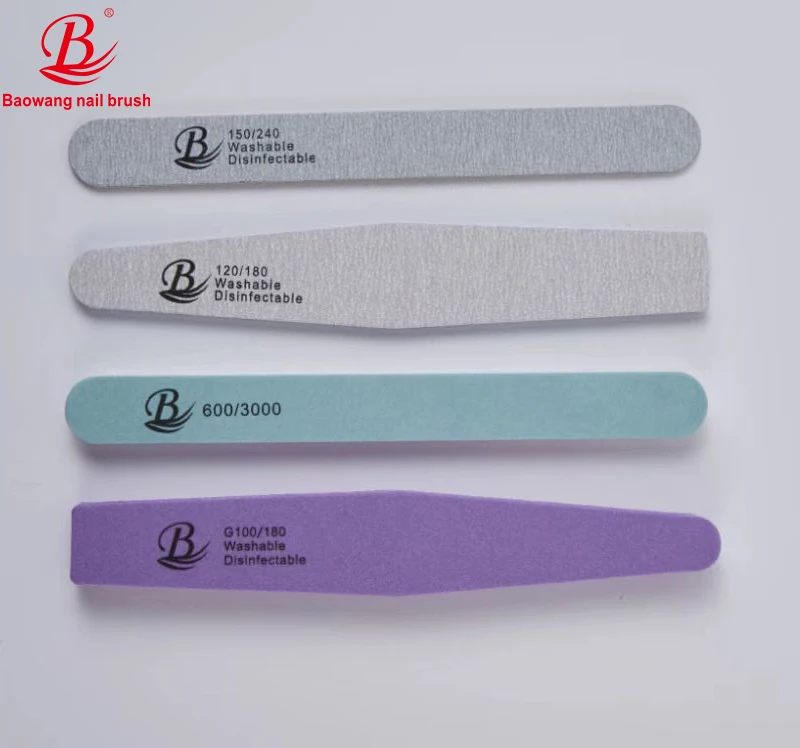 Baowang nail supplier double side custom logo printed other nail tools sandpaper nail manicure file
