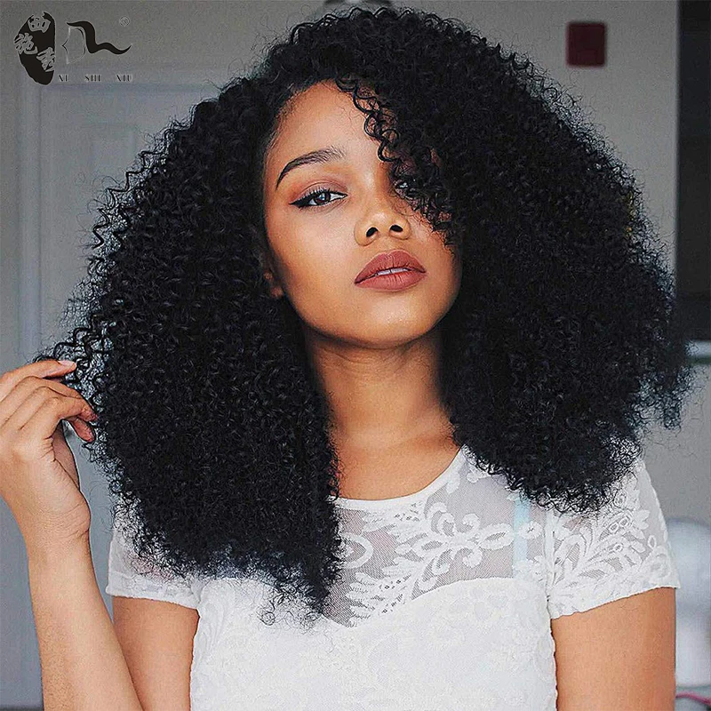 XISHIXIU 14 Inches Lace Half Wig Heat Resistant Vendors Hair Wigs For Black Women Jerry Curl Synthetic Hair Wig With Lace Front