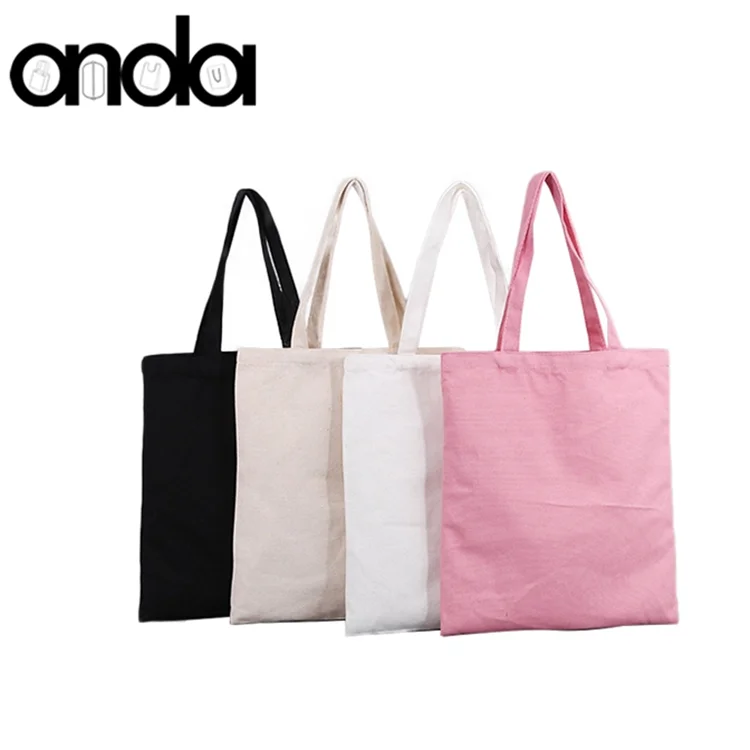 Eco-friendly Cotton Tote Bag Blank Pink Custom Print Shopping Promotional Canvas Tote Bag