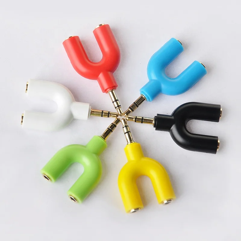 USENGKA 2 in 1 Audio Splitter 3.5mm Earphone Splitter Hub Adapter Converter Connector Music Sharing
