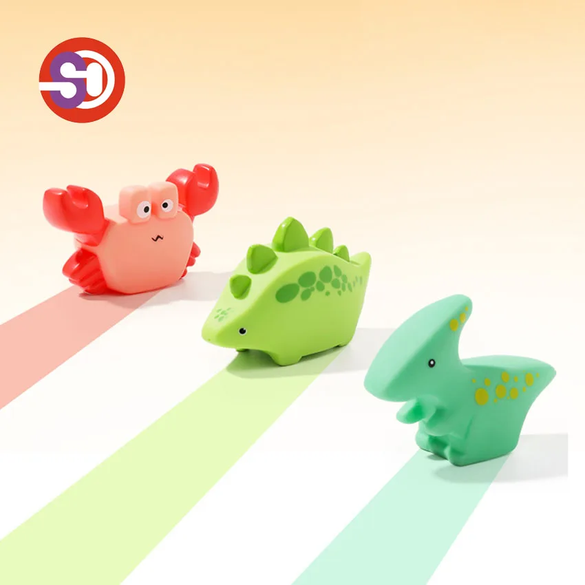 2023 Rubber Floating Spray Water Animal Child Rubber Squirts Baby Bath Dinosaur For Toys