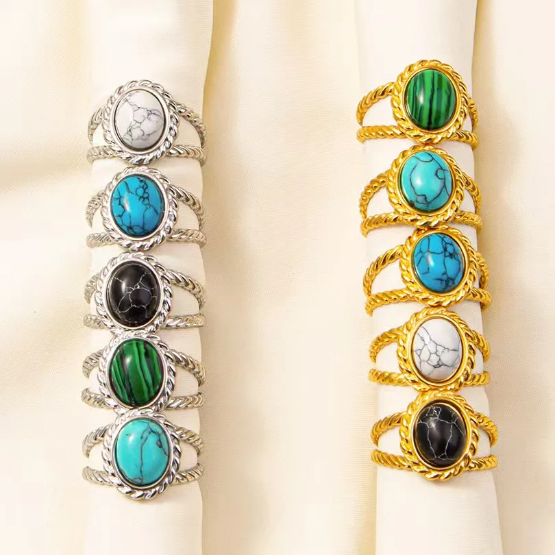 304 stainless steel ring titanium steel ring geometric for women and men simple fashion unique design open cocoa adjustable size