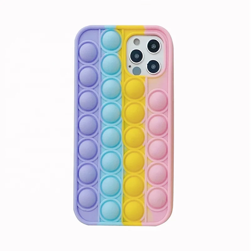 
Push Pop Bubble Fidget Toy Silicone Mobile Phone case Mobile Phone Protective Shell 