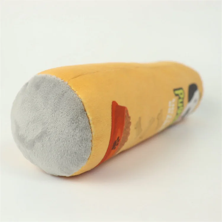 Wholesale Pet Products Cylindrical Resistant Soft Machine Washed Chew Plush Squeaky Dog Toy
