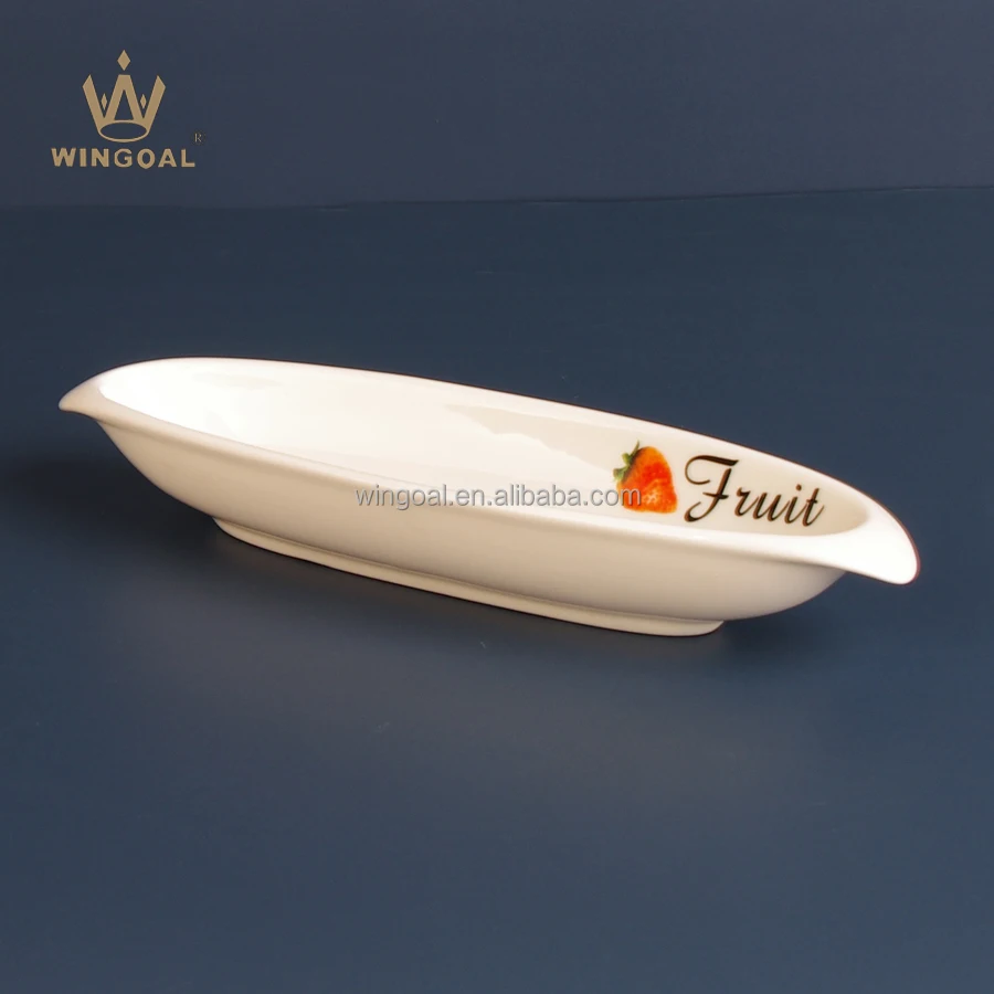 White Porcelain Olive Plate Oval Restaurant ware small olive serving Tray