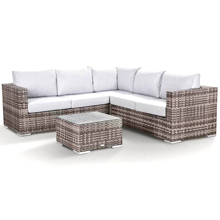 Factory direct sale Promotion Corner sofa dining table rattan ratan set garden furniture