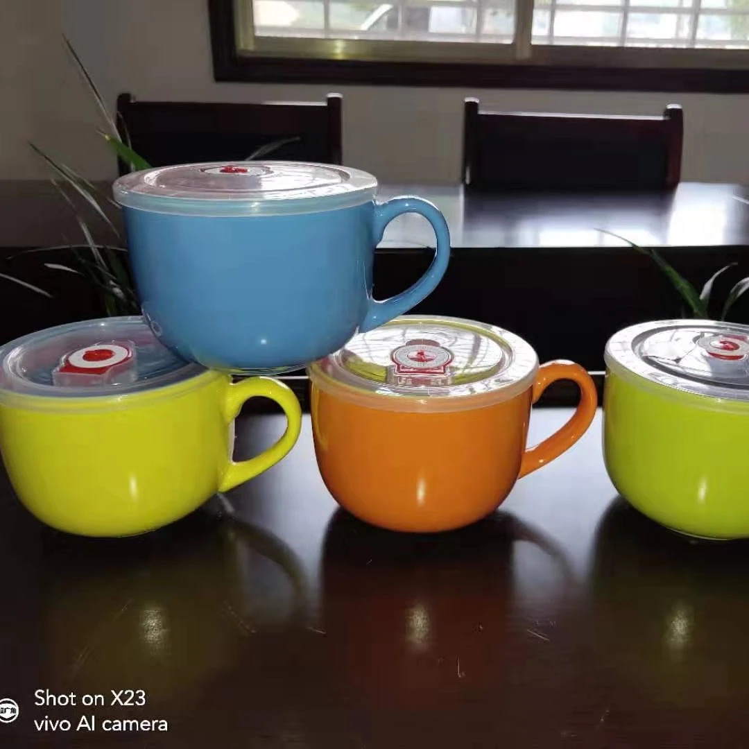 ceramic soup bowl with lid,big soup cup,porcelain soup cup