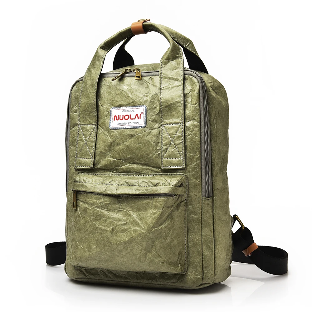 New waterproof travel wax tyvek kraft paper backpack school bag