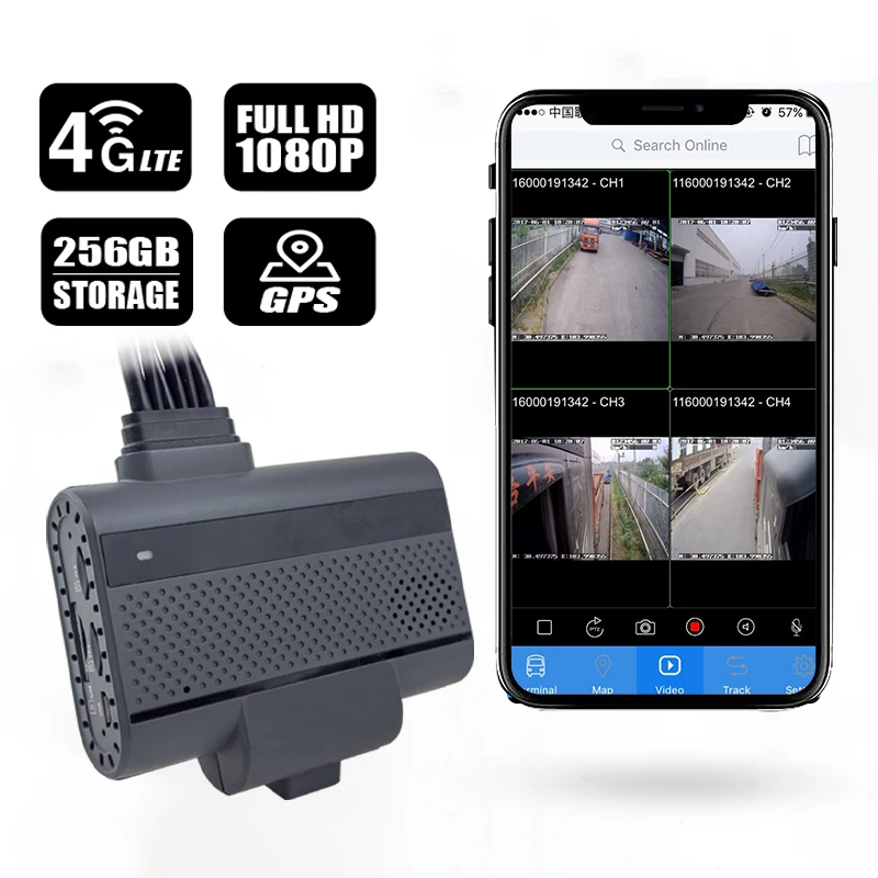 720P 1080P HD GPS Tracking Wifi 4G adas dms ai Car Black Box Dual 3/4 Camera Mini DVR for Taxi Use