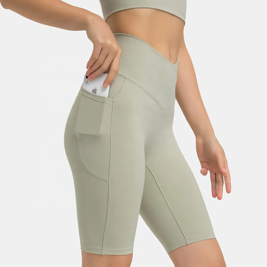 Wholesale High Quality Oem Custom Logo High Elasticity Yoga Fitness Shorts Lady Girl Women Gym Sports Hot Shorts Running Short P