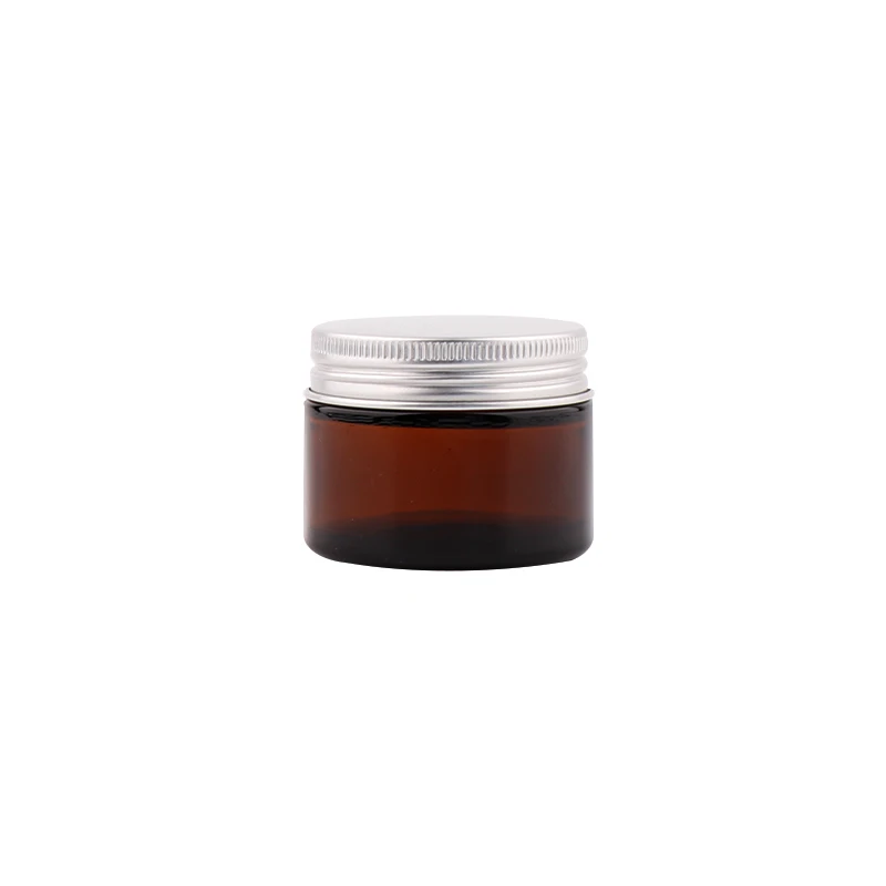 Empty amber brown cosmetic glass jar 5g 10g 30g 50g 100g cream glass jar with aluminum cap lid