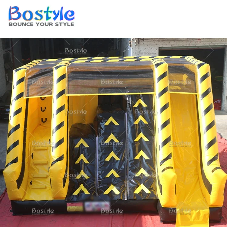 Outdoor inflatable sport games obstacle course inflatable climbing wall inflatable Double lane slide jumping castle games