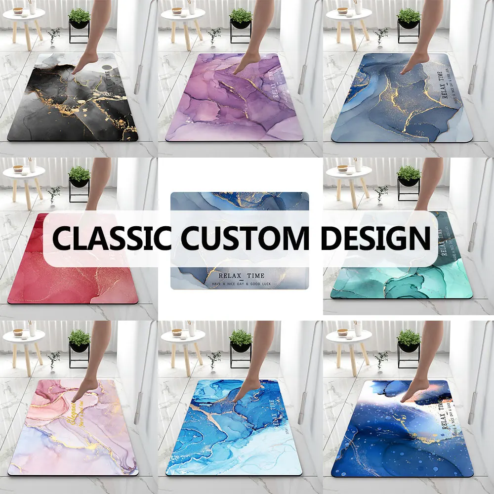 Custom Design Brand Logo Welcome Mats Floor Bath Outdoor Kitchen Rubber Entrance Mat Carpets and Rugs Area