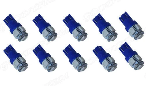  Синяя 5SMD 5050 Светодиодная автомобильная лампа T10 168 194 12 В постоянного