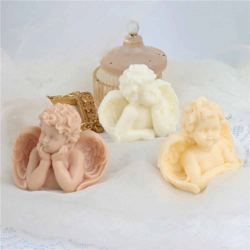 Hot Selling Angel Wings Candle Mold Silicone Handmade Soap Mold for Casting Epoxy Art Home Decor Candle Mold