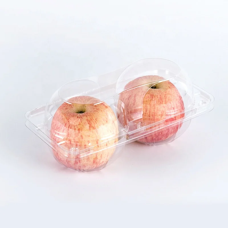 2 Pack Clear Plastic Clamshell Packaging For Apple Asia Pear