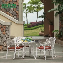 Cast Aluminum Frame Outdoor Garden Patio Furniture Set Dining Table and Chairs