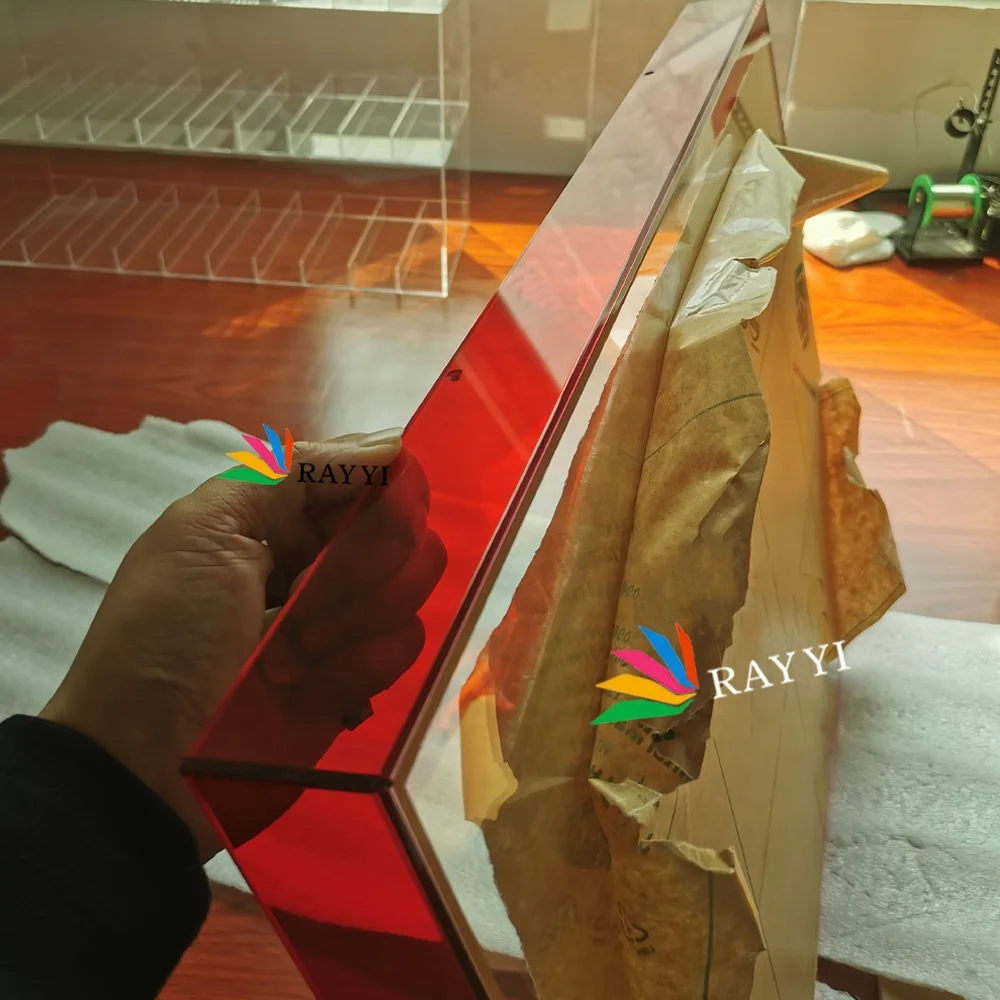 Пользовательские скошенные края RAY YI флуоресцентные цветные акриловые 5x7 PMMA настенные художественные холсты коробка для теней акриловая
