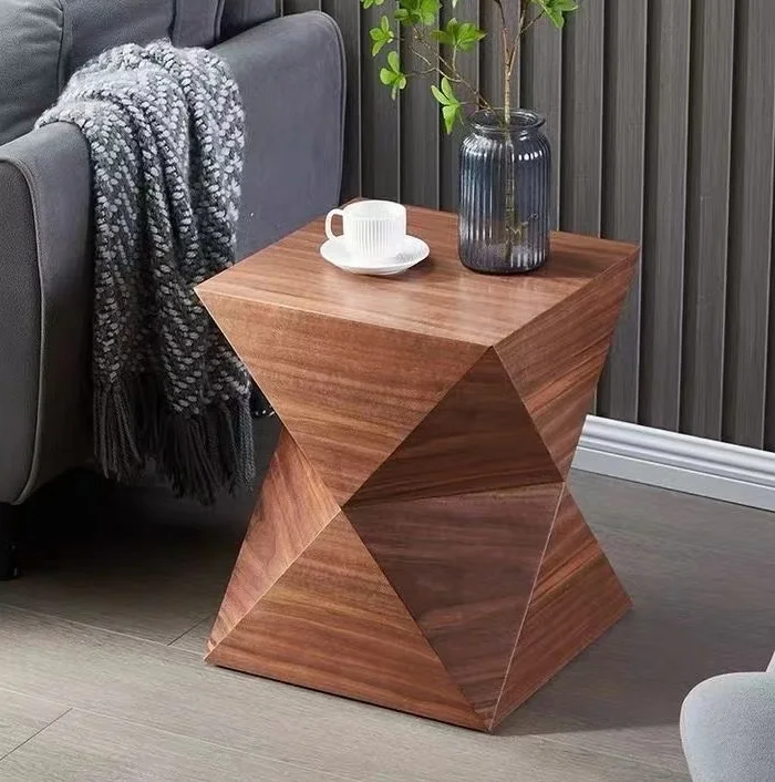 latest contemporary design wholesale high quality customized home living tapered base round high walnut coffee table