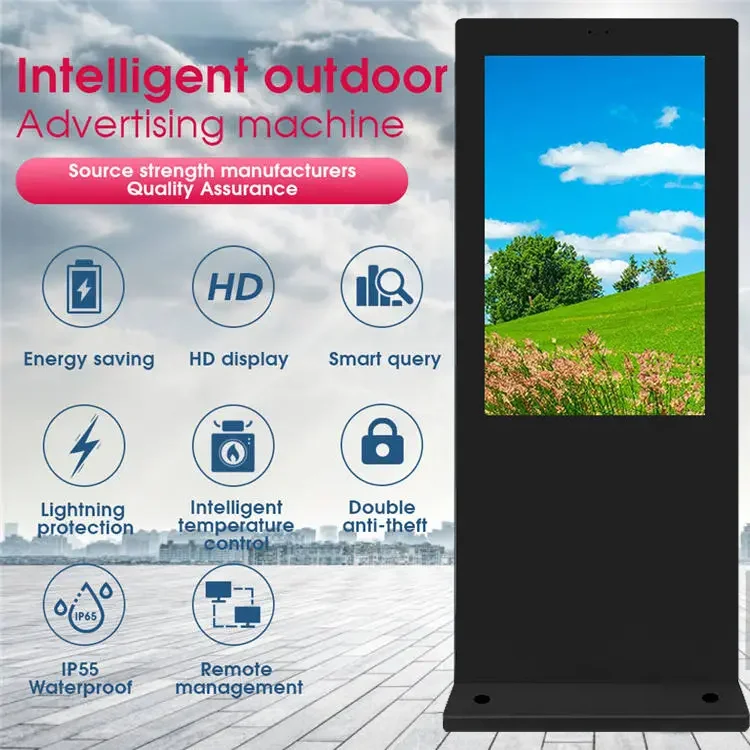 43 inch inchwaterproof IP55 touch screen ultra slim design advertising screen media player outdoor LCD Digital Signage display