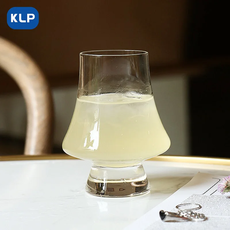 Vintage Short Stem Champagne Flutes Crystal Glassware Big Belly Cup Tulip Glass