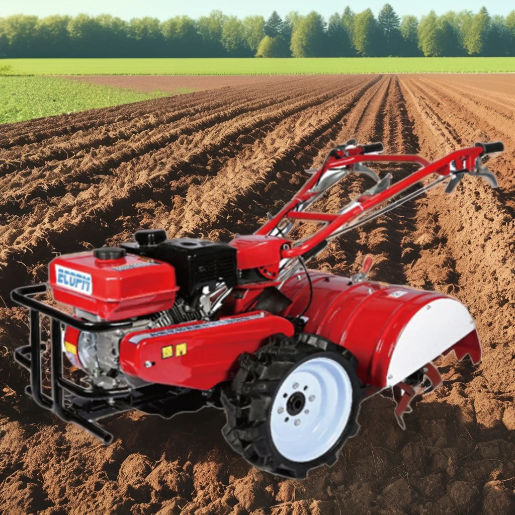 Professional Mini Chain Microtiller Gearbox Electric Agricultural Walking Tractor & Cultivators for Plowing Machine & Tillers